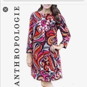 Anthropology Maeve Swirl Shift Dress-Size Small